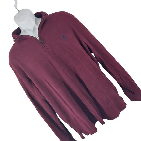 POLO RALPH LAUREN! BURGUNDY RED ESTATE RIBBED FINE COTTON 1/4 ZIP SHIRT! SZ L - Picture 10 of 10